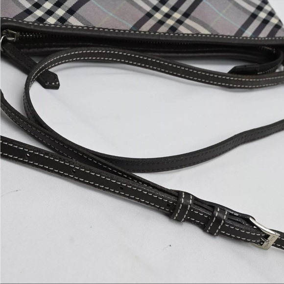 BURBERRY BLUE LABEL Check Pattern Shoulder Bag Nylon Leather Black - EUC - Picture 14 of 16